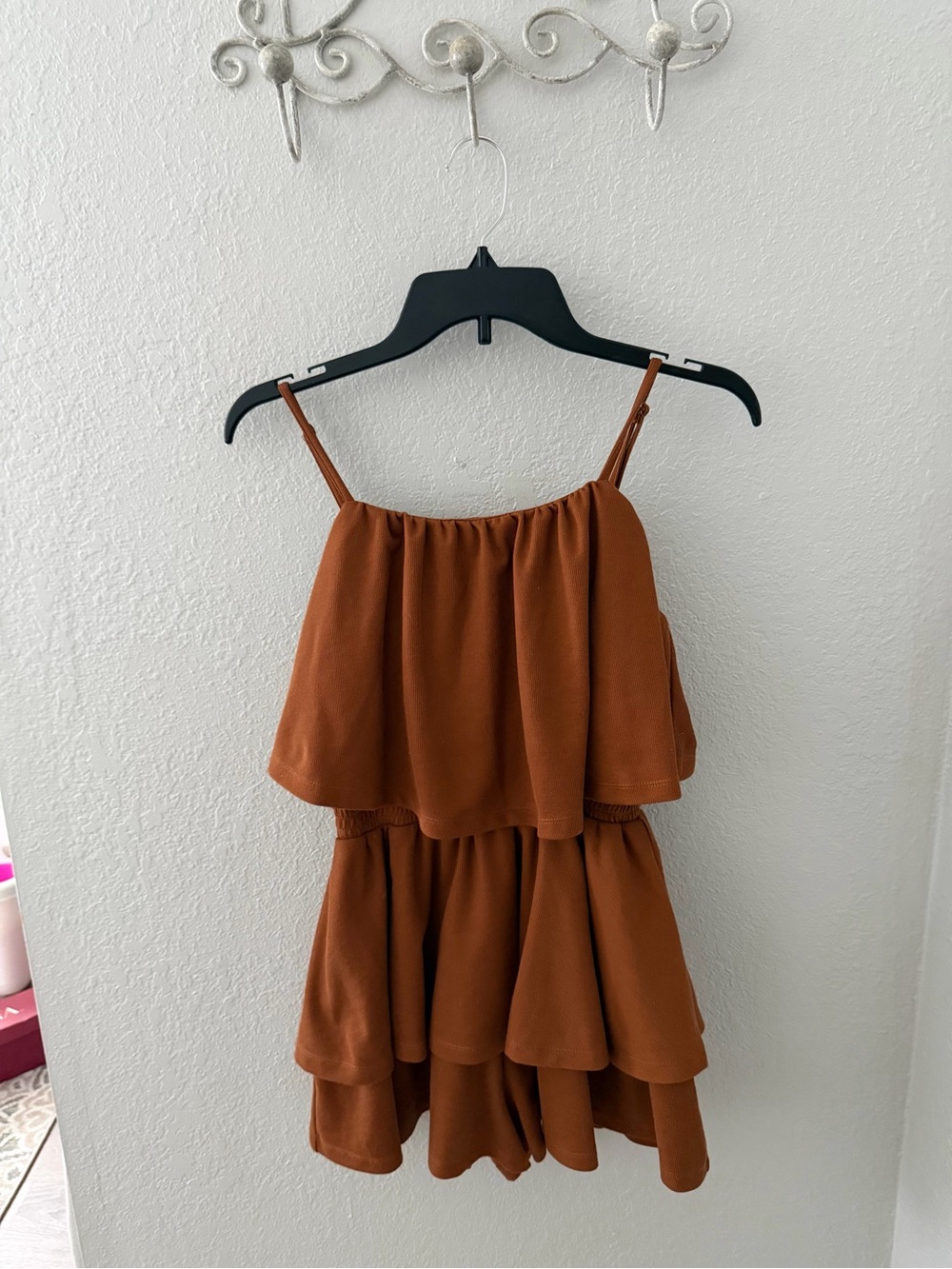 GREY LAB Rust Tiered Romper XS